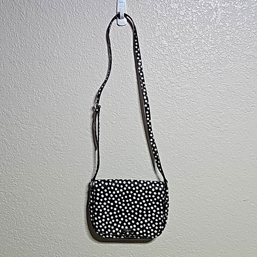 Kate Spade Black and White Crossbody Bag with Polka Dots